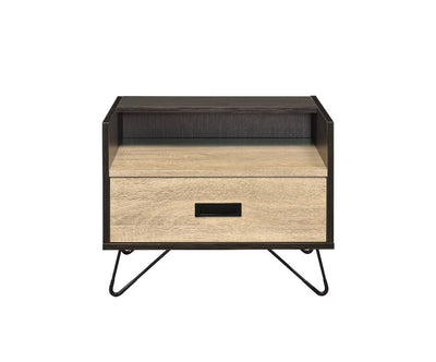 Melkree - Accent Table - Oak & Black Finish