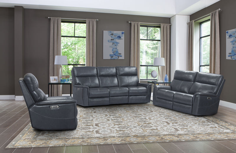 Reed - Power Reclining Sofa Loveseat And Recliner - Indigo