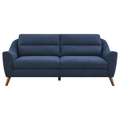 Gano - Sloped Arm Upholstered Sofa - Navy Blue.