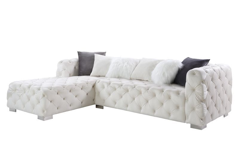 Qokmis - Sectional Sofa w/6 Pillows