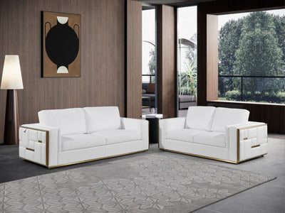 1130 - Top Grain Italian Leather Living Room Set.