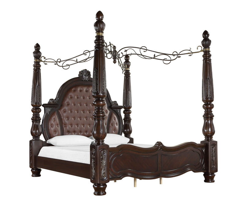 Palazzo Marina - 6/6 King Poster Bed - Dark Brown