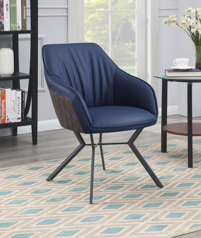 Mayer - Upholstered Tufted Side Chairs (Set of 2) - Blue And Brown