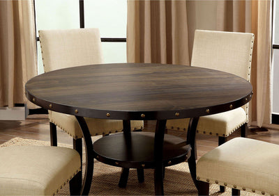 Kaitlin - Round Dining Table - Light Walnut / Beige