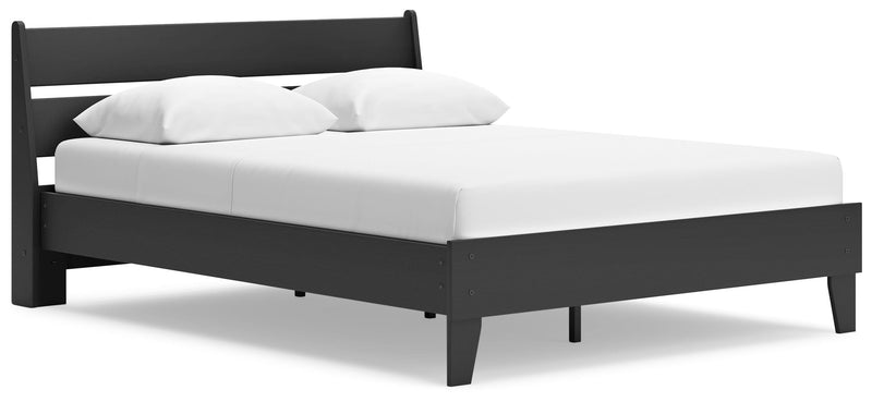 Socalle - Black - Queen Panel Platform Bed