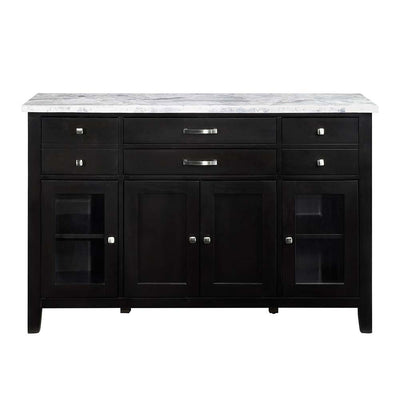 Hussein - Server With Marble Top - Marble & Black Finish