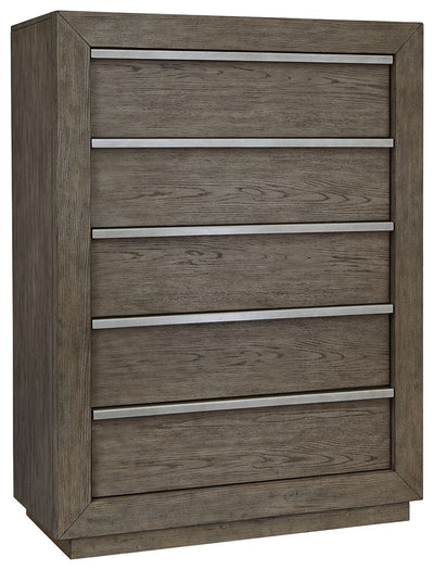 Anibecca - Weathered Gray - Five Drawer Chest - Accent Chests - Grand Furniture GA