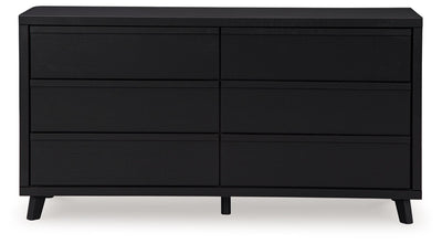 Danziar - Black - Six Drawer Dresser.