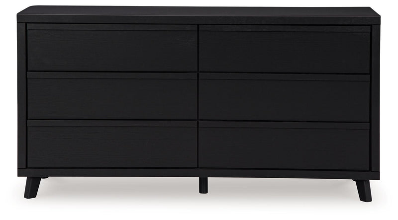 Danziar - Black - Six Drawer Dresser.