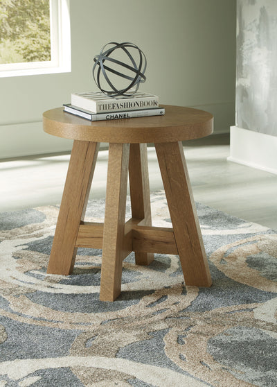 Brinstead - Light Brown - Oval End Table.