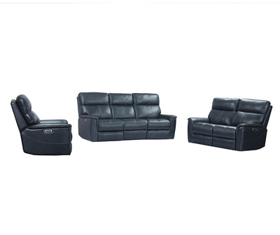 Reed - Power Reclining Sofa Loveseat And Recliner - Indigo