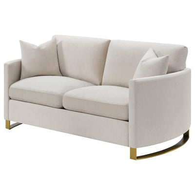 Corliss - Upholstered Arched Arms Loveseat - Beige.