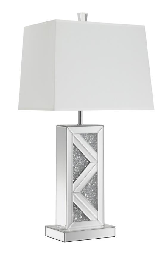 Carmen - Geometric Base Table Lamp - Silver.