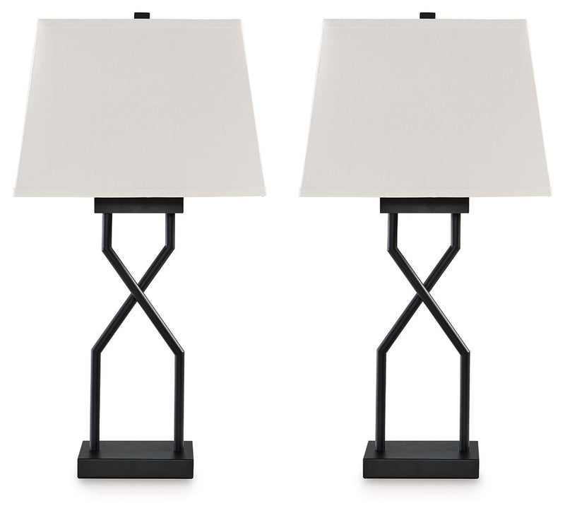 Brookthrone - Black - Metal Table Lamp (Set of 2).