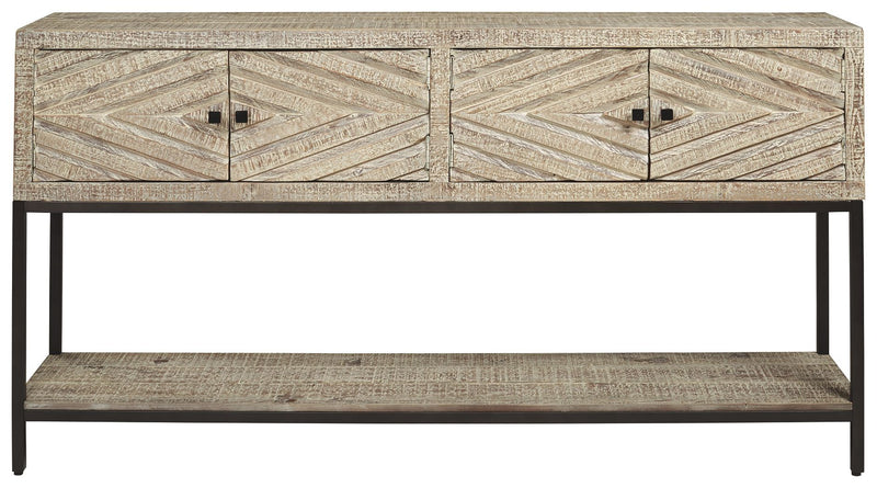 Roanley - Distressed White - Console Sofa Table.