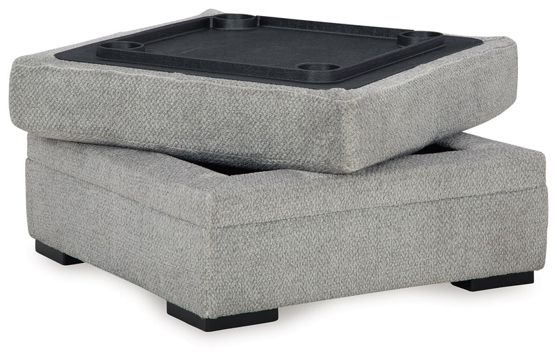 Casselbury - Cement - Ottoman With Storage.