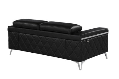 1140 - Top Grain Italian Leather Loveseat.