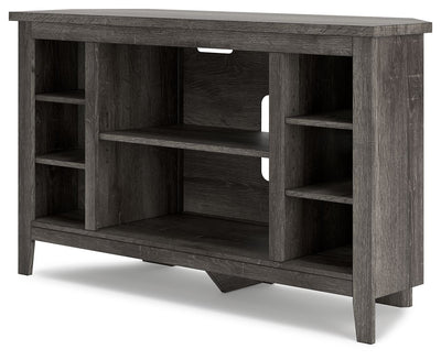 Arlenbry - Gray - Corner TV Stand/Fireplace Opt.