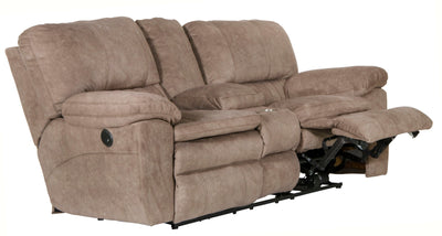 Reyes - Power Lay Flat Reclining Console Loveseat With Storage & Cupholders