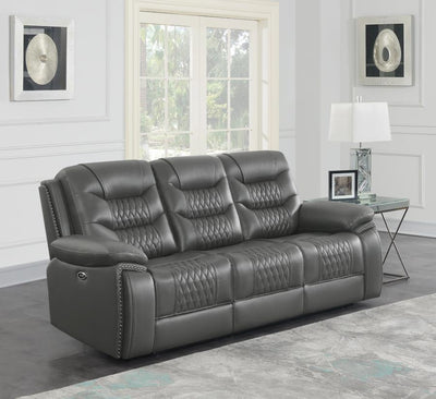 Flamenco - Tufted Upholstered Power Sofa - Charcoal