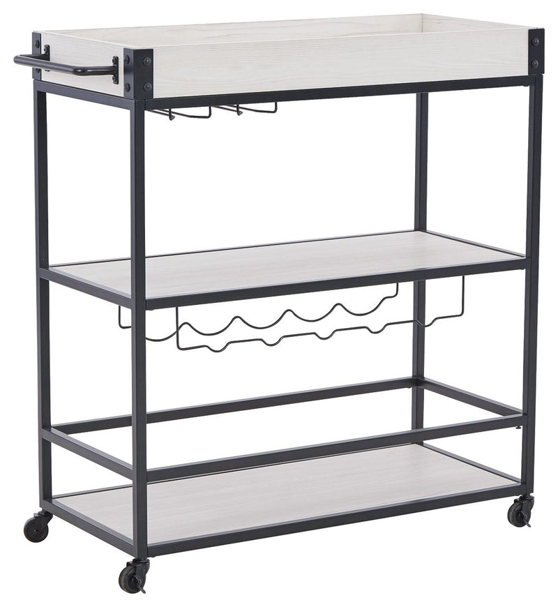 Bayflynn - White / Black - Bar Cart.