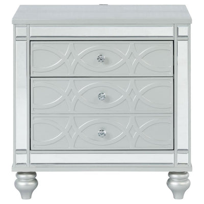 Gunnison - 2-Drawer Nightstand - Silver Metallic.