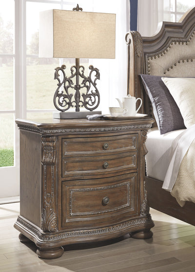 Charmond - Brown - Two Drawer Night Stand.