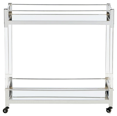 Chaseton - Clear / Silver Finish - Bar Cart.