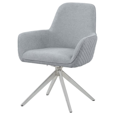 Abby - Flare Arm Side Chair - Light Gray And Chrome - Grand Furniture GA