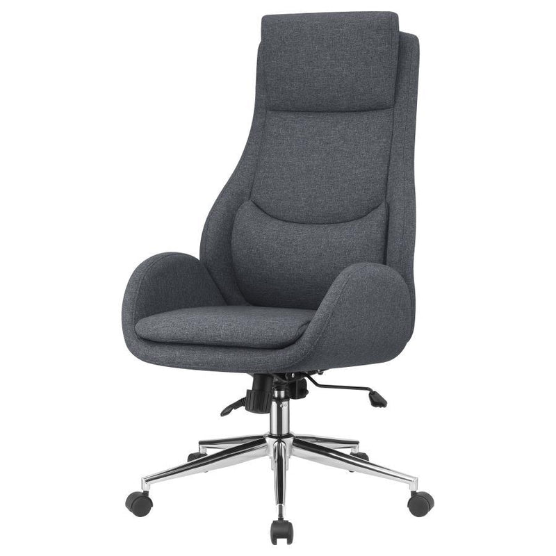 Cruz - Upholstered Office Chair With Padded Seat - Grey and Chrome.