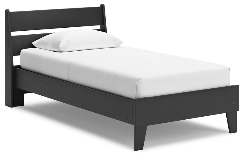 Socalle - Black - Twin Panel Platform Bed