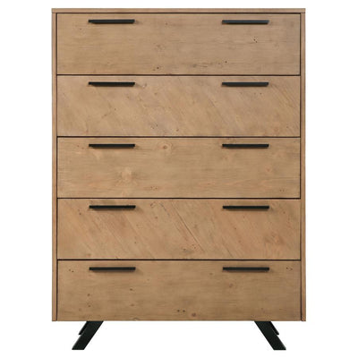 Taylor - 5-Drawer Rectangular Chest Light - Honey Brown.