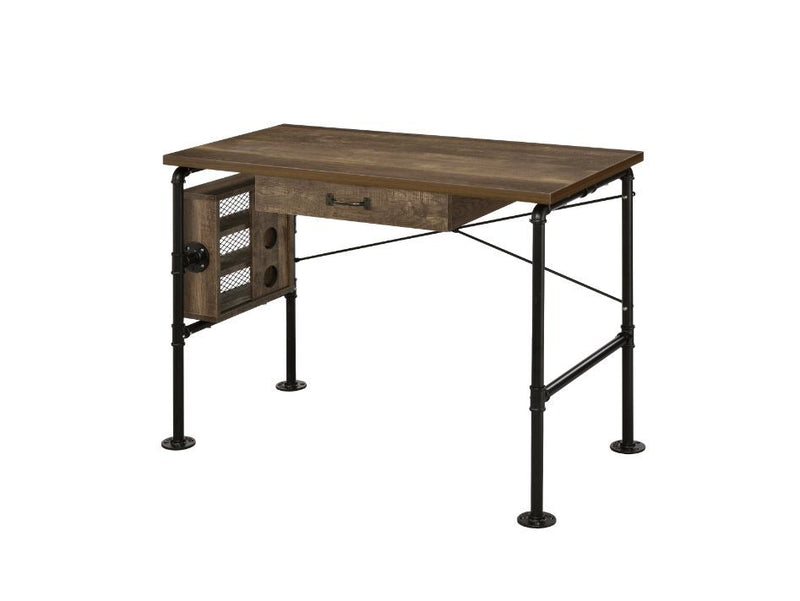 Endang - Writing Desk - Weathered Oak & Black Finish - Grand Furniture GA