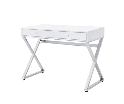 Coleen - Desk - White & Chrome Finish - Grand Furniture GA