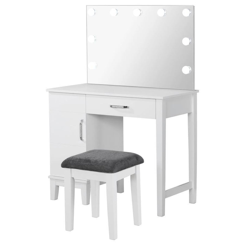 Elijah - Vanity Set With Led Lights - White And Dark Gray - Grand Furniture GA