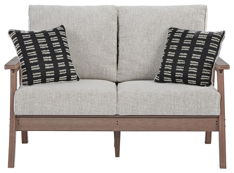 Emmeline - Brown / Beige - Loveseat W/Cushion.