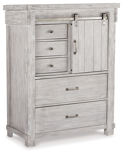 Brashland - White - Five Drawer Chest - Distressed Finish.