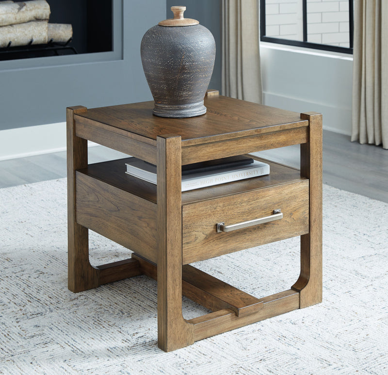 Cabalynn - Light Brown - Square End Table.