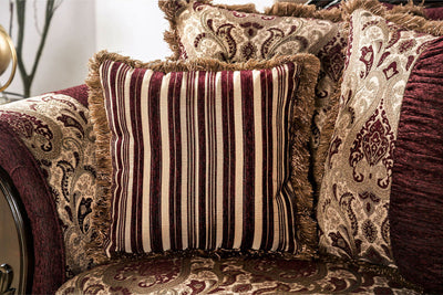 Matteo - Sofa - Burgundy / Brown