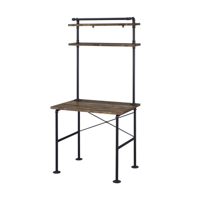 Ensata - Writing Desk - Rustic Oak & Black Finish - Grand Furniture GA