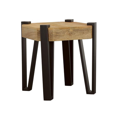 Winston - Wooden Square Top End Table - Natural and Matte Black.