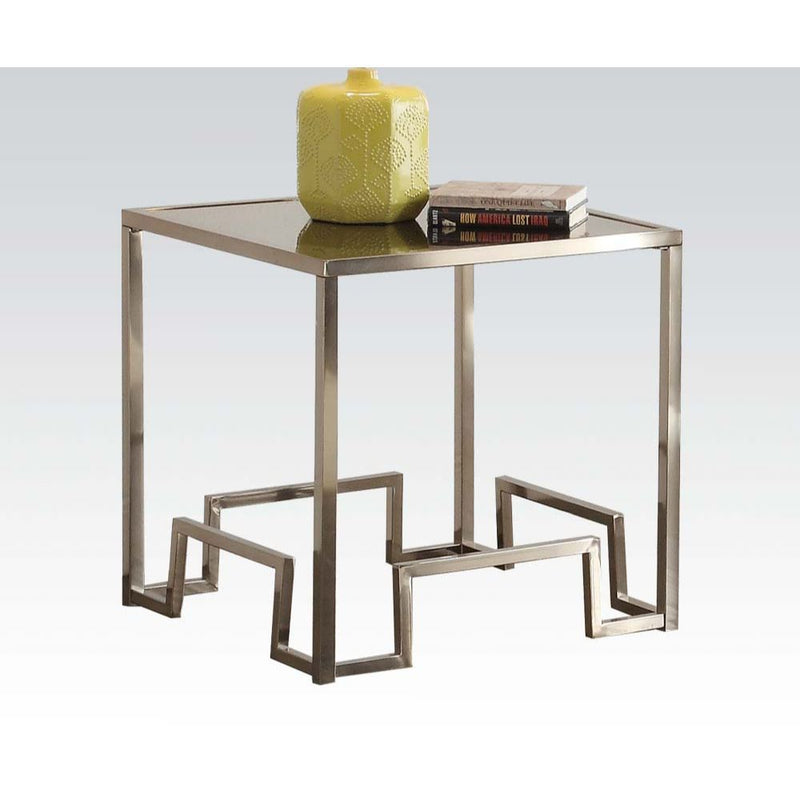 Damien - End Table - Champagne & Clear Glass - Grand Furniture GA