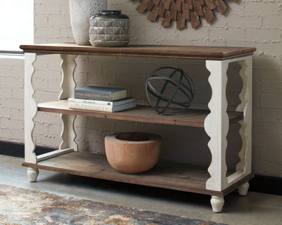 Alwyndale - Antique White / Brown - Console Sofa Table.