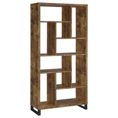 Delwin - 10-Shelf Bookcase - Antique Nutmeg.