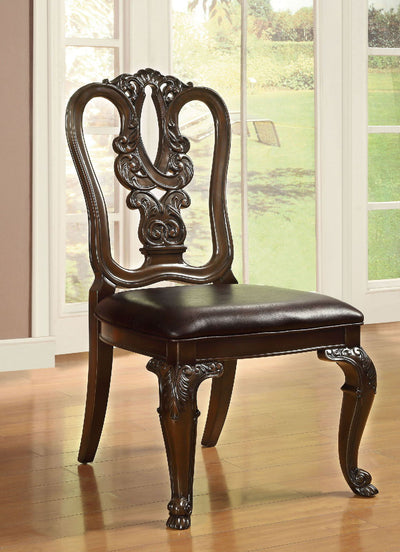 Bellagio - Wooden Side Chair (Set of 2) - Brown Cherry / Brown - Grand Furniture GA