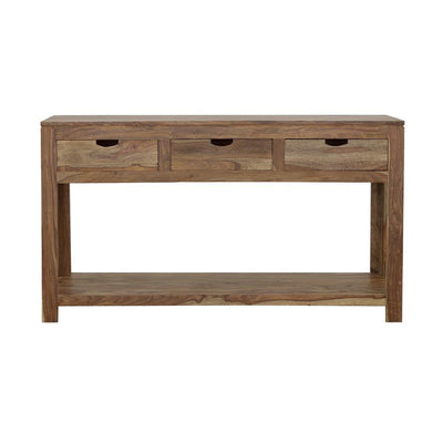 Esther - 3-Drawer Storage Console Table - Natural Sheesham.