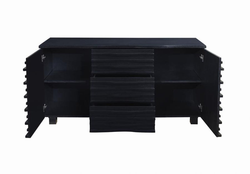 Stanton - 3-Drawer Rectangular Server - Black.