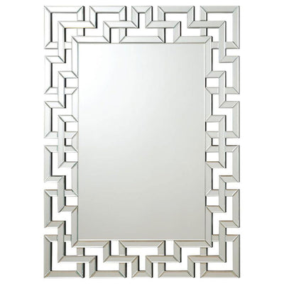 Forman - Interlocking Greek Frameless Wall Mirror - Silver.