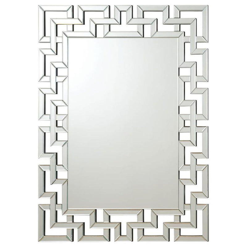 Forman - Interlocking Greek Frameless Wall Mirror - Silver.