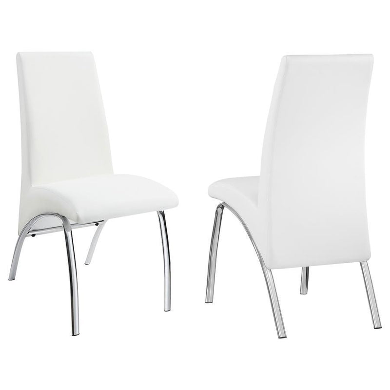 Bishop - Upholstered Side Chairs (Set of 2) - White and Chrome.
